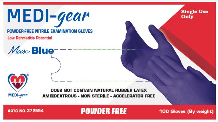 Nitrile Examination Gloves (Blue) - L