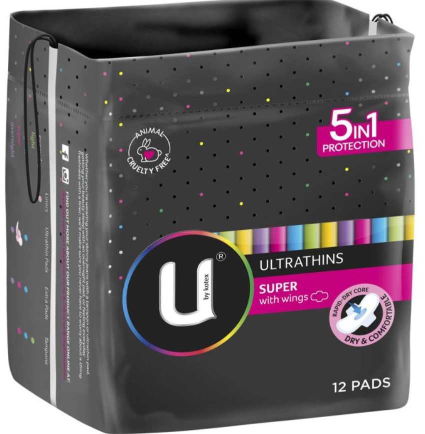 U By Kotex Ultrathin Pads Super with Wings