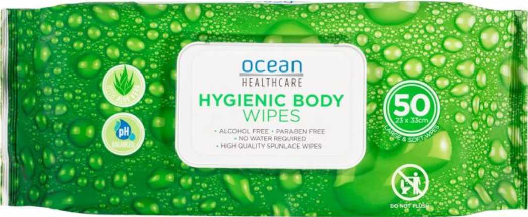 Ocean Hygienic Green Body Wipe 33x23cm