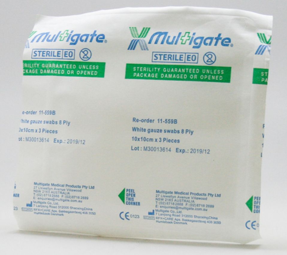 Multigate Sterile Gauze Swab 10cm x 10cm (Pack of 3)
