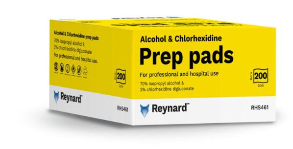 70% Alcohol&2% Chlorhexidine PrepPads 6x3cm