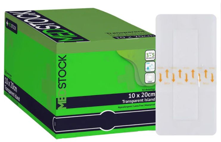 Transparent Island Dressing 10cm x 20cm (Box of 50)
