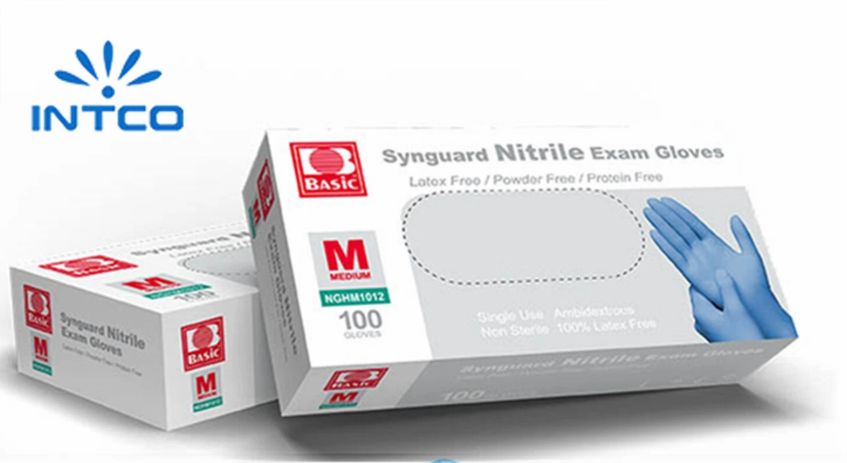 Synguard Nitrile Exam Gloves (Blue) - M