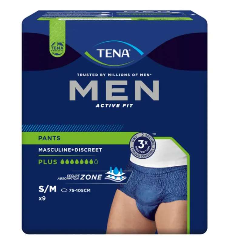 Tena Active Fit Plus Men's Pant Large 95-130cm 700ml Grey